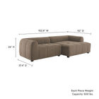 Modway Liana Right-Facing Upholstered Fabric Modular Sofa with Chaise