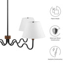 Modway Sunlit Squiggle 4-Arm Pendant Light