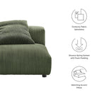 Modway Solace Modular Corduroy Upholstered Armless Chair