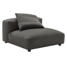 Modway Solace Modular Upholstered Fabric Armless Chair and Ottoman Set