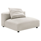 Modway Solace Modular Upholstered Fabric Armless Chair and Ottoman Set