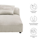 Modway Solace Modular Corduroy Upholstered Armless Chaise Lounge