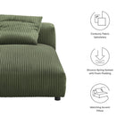 Modway Solace Modular Corduroy Upholstered Armless Chaise Lounge