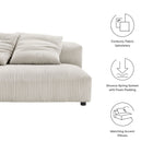 Modway Solace Modular Corduroy Upholstered Armless Loveseat
