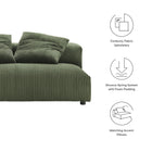 Modway Solace Modular Corduroy Upholstered Armless Loveseat