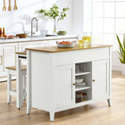 Modway Garland 3-Piece Kitchen Island and Stool Set