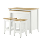 Modway Garland 3-Piece Kitchen Island and Stool Set