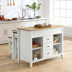 Modway Farmstead 3-Piece Kitchen Island and Stool Set