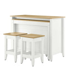 Modway Farmstead 3-Piece Kitchen Island and Stool Set