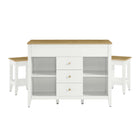 Modway Farmstead 3-Piece Kitchen Island and Stool Set