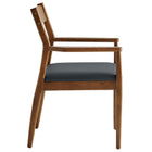 Modway Solara Vegan Leather Wood Dining Armchairs Set of 2