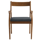 Modway Solara Vegan Leather Wood Dining Armchairs Set of 2