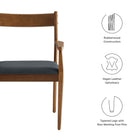 Modway Solara Vegan Leather Wood Dining Armchairs Set of 2