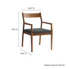 Modway Solara Vegan Leather Wood Dining Armchairs Set of 2