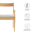 Modway Solara Fabric Wood Dining Armchairs Set of 2