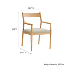 Modway Solara 7-Piece Wood Dining Set with Fabric Upholstered Armchairs