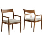 Modway Solara Fabric Wood Dining Armchairs Set of 2  