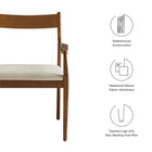 Modway Solara Fabric Wood Dining Armchairs Set of 2