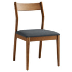 Modway Solara Vegan Leather Wood Dining Side Chairs Set of 2