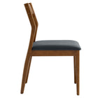 Modway Solara Vegan Leather Wood Dining Side Chairs Set of 2