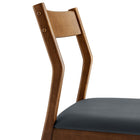 Modway Solara Vegan Leather Wood Dining Side Chairs Set of 2
