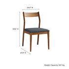 Modway Solara Vegan Leather Wood Dining Side Chairs Set of 2