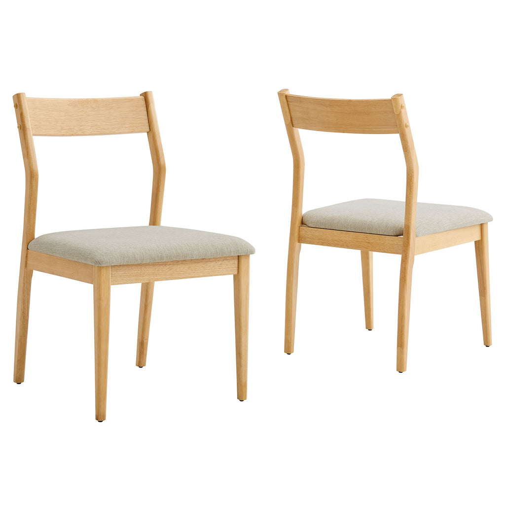 Modway Solara Fabric Wood Dining Side Chairs Set of 2  