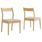 Modway Solara Fabric Wood Dining Side Chairs Set of 2  