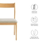 Modway Solara Fabric Wood Dining Side Chairs Set of 2