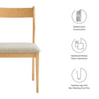 Modway Solara 7-Piece Wood Dining Set with Fabric Upholstered Side Chairs