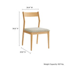 Modway Solara Fabric Wood Dining Side Chairs Set of 2