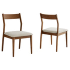 Modway Solara Fabric Wood Dining Side Chairs Set of 2  