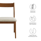 Modway Solara Fabric Wood Dining Side Chairs Set of 2