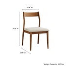 Modway Solara Fabric Wood Dining Side Chairs Set of 2