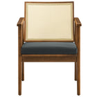 Modway Thera Vegan Leather and Cane Accent Armchairs Set of 2