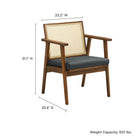 Modway Thera Vegan Leather and Cane Accent Armchairs Set of 2