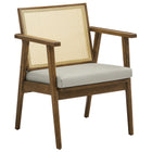 Modway Thera Vegan Leather and Cane Accent Armchairs Set of 2