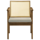 Modway Thera Vegan Leather and Cane Accent Armchairs Set of 2