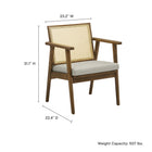 Modway Thera Vegan Leather and Cane Accent Armchairs Set of 2
