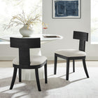 Modway Peregrine Wood and Fabric Upholstered Dining Chairs Set of 2