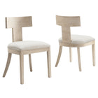 Modway Peregrine Wood and Fabric Upholstered Dining Chairs Set of 2  