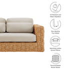 Modway Thames Outdoor Patio Wicker Outdoor Patio Rattan Loveseat
