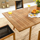 Modway Vienna 7-Piece Outdoor Patio Teak and Rope Dining Set with Armless Chairs