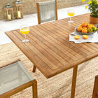 Modway Vienna 7-Piece Outdoor Patio Teak and Rope Dining Set with Armless Chairs