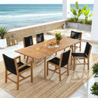 Modway Vienna 7-Piece Outdoor Patio Teak and Rope Dining Set
