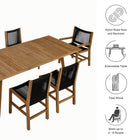 Modway Vienna 7-Piece Outdoor Patio Teak and Rope Dining Set