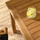Modway Vienna 5-Piece Outdoor Patio Teak Wood Dining Set with Rope Folding Chairs