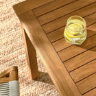Modway Vienna 5-Piece Outdoor Patio Teak Wood Dining Set with Rope Folding Chairs