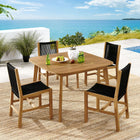 Modway Vienna 5-Piece Outdoor Patio Teak and Rope Dining Set with Armless Chairs