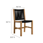 Modway Vienna 5-Piece Outdoor Patio Teak and Rope Dining Set with Armless Chairs